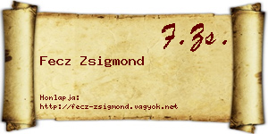 Fecz Zsigmond névjegykártya